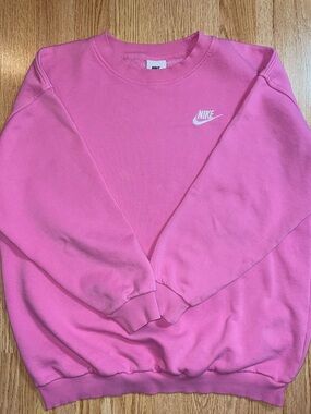 Nike Pink Crew Sweatshirt with White Logo